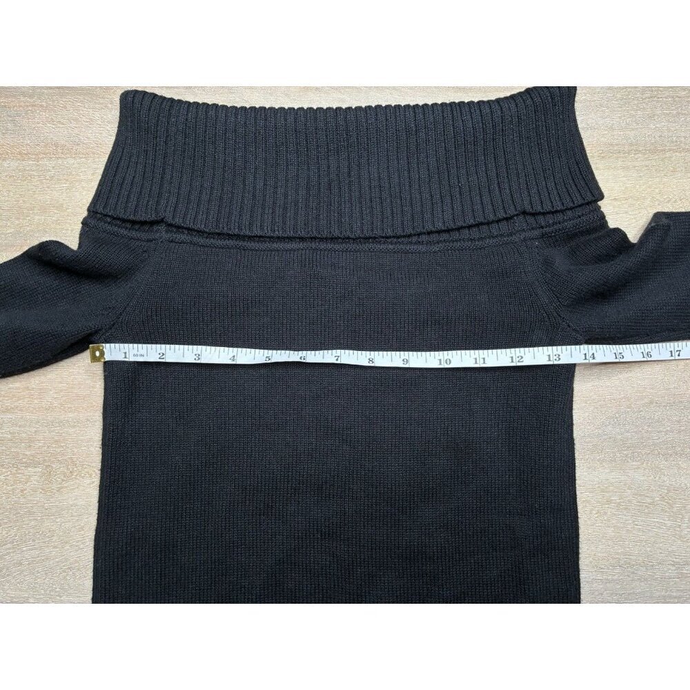 Aritzia NWT Sunday Best Topaz Sweater in Black XS Off the Shoulder Ribbed Cotton - Picture 6 of 9